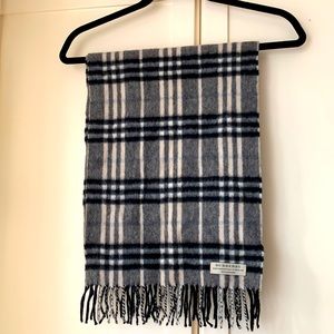 Black & cream plaid cashmere scarf